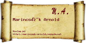 Marincsák Arnold névjegykártya