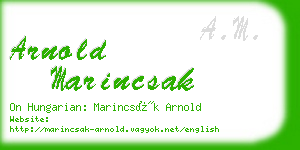 arnold marincsak business card